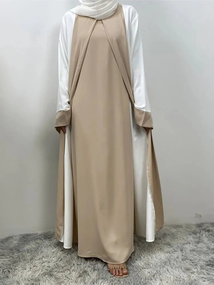 Abaya dubaï luxe épissage faux deux pièces caftan Marocain