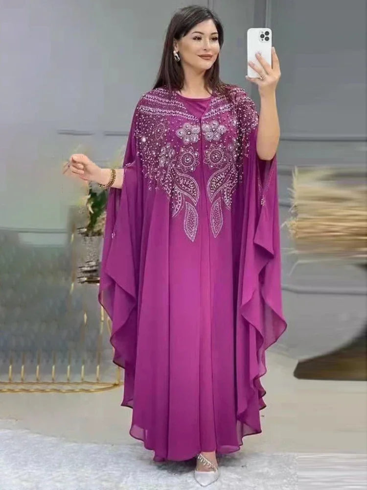 Abayas de Luxe en Mousseline de Soie pour Femme, Boubou, Caftan Marocain, Djellaba