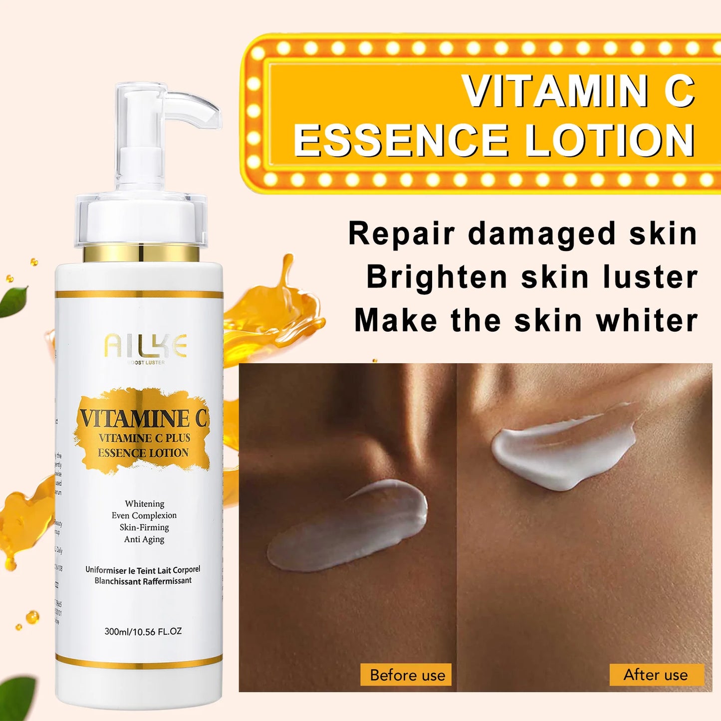 AILKE-Crème de soin de la peau à la vitamine C, sérum régénéré