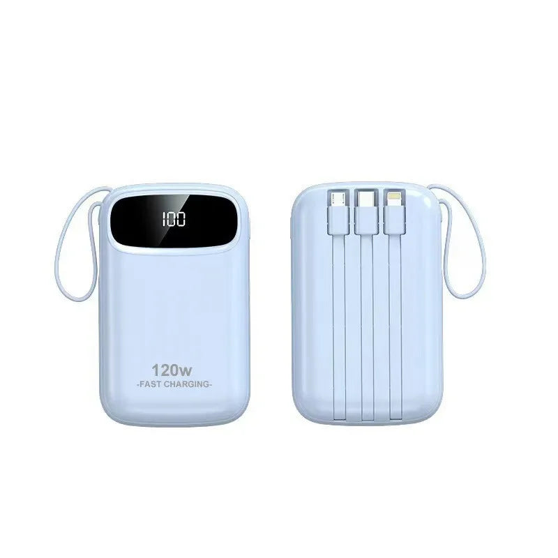 Batterie externe à charge super rapide 120W, nouvelle batterie externe de grande capacité 20000mAh avec câble