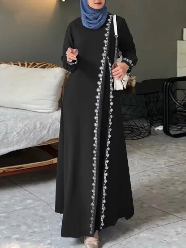 ZANZEA Robe en dentelle à manches longues pour femmes,