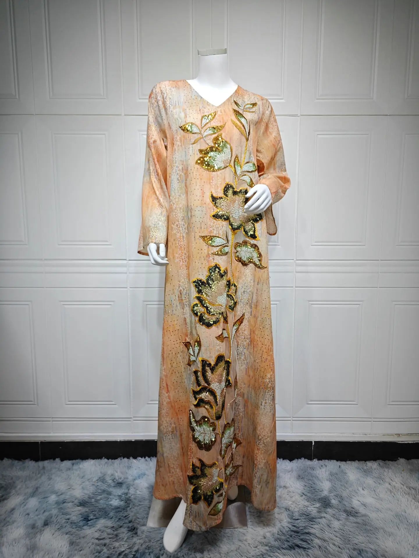 Abayas de luxe de Dubaï, Djellaba de l'Aïd, Robe longue pour femmes à sequins