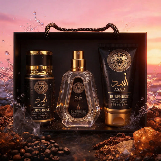 BURPHISE ASAD Coffret Cadeau Homme - EDP 50 ml + Brume 88 ml + Lotion 88 g