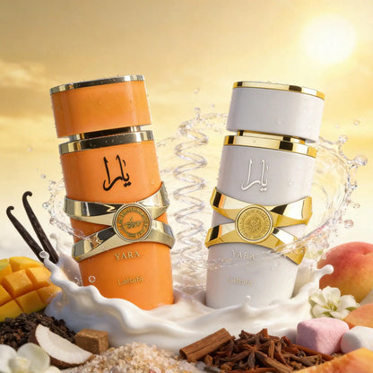 Lattafa 2x100ml Yara Moi & Yara Tous Coffret Set Eau De Parfum - Gourmande Tropicale Florale Caramel Mangue Santal