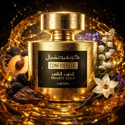 Lattafa - Confidential Private Gold 100ml Eau de parfum unisexe