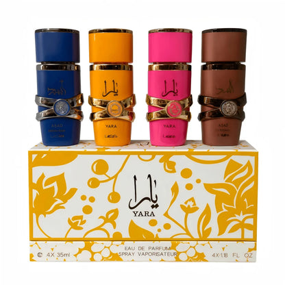 Lattafa Coffret de Parfums YARA & ASAD – Eau de Parfum de Luxe | Set de 4 Flacons | Unisex