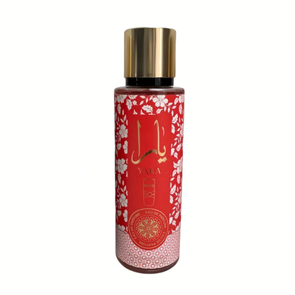 Yara Brume Parfumée 250ML – Brume Féminine Gourmande et Orientale, Fraise, Vanille, Musc & Ambre