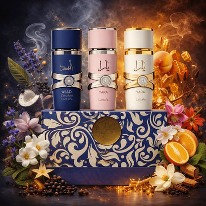 Lattafa Asad Zanzibar & Yara Coffret Parfum Oriental 3×35 ml Eau de Parfum Unisex