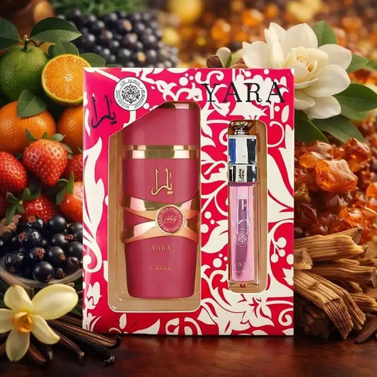 Lattafa Yara Candy Parfum Gourmand Fruité Eau de Parfum 30ML + Lip Gloss 4ML Femme