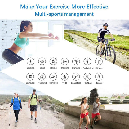 Bracelet de sport intelligent pour hommes et femmes, podomètre,