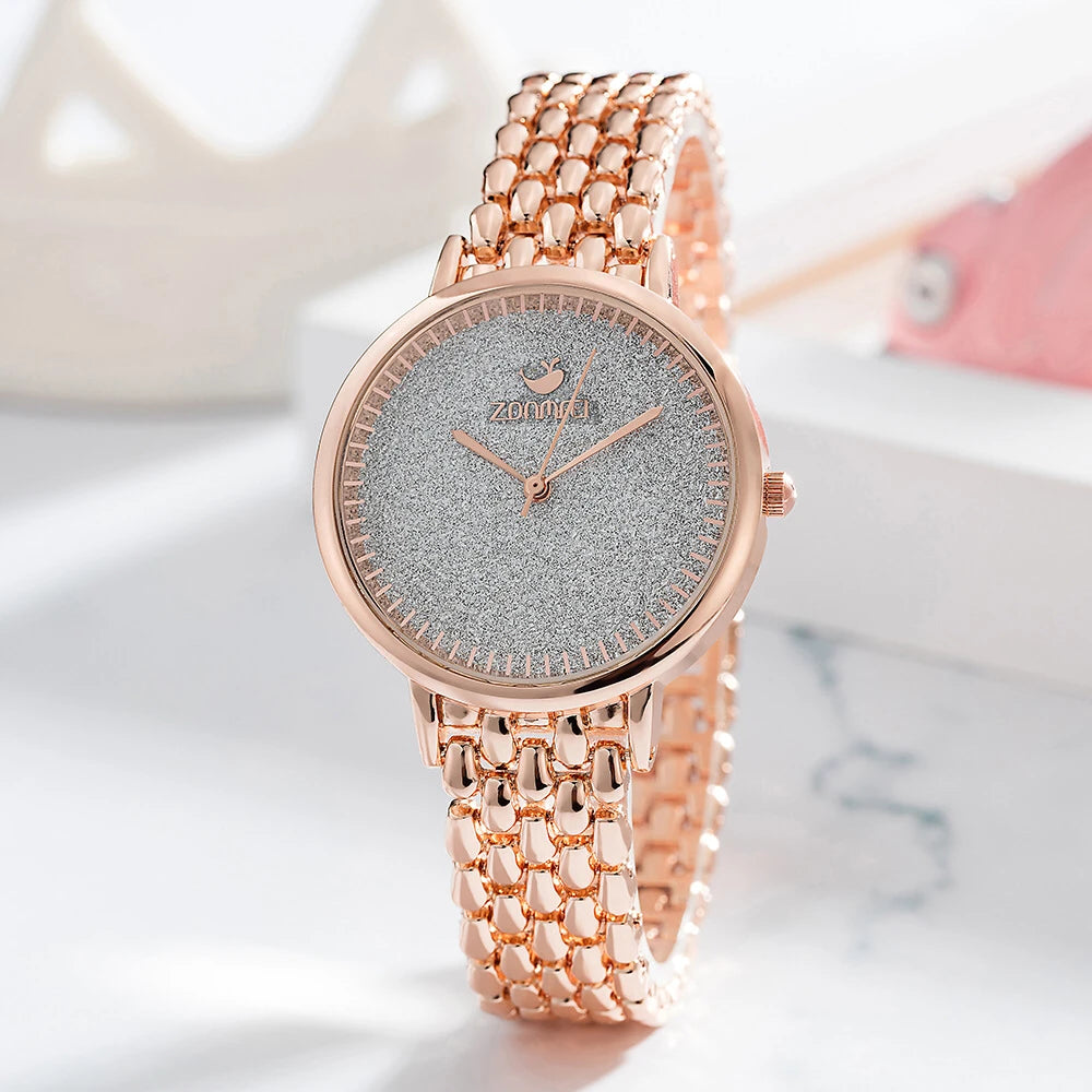 Montre-Bracelet de Luxe pour Femme, Ensemble de 3 Pièces, Horloge d'Anniversaire