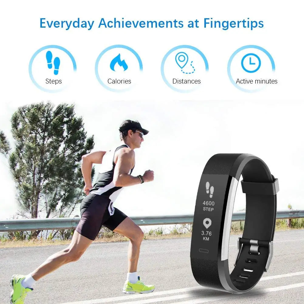 Bracelet de sport intelligent pour hommes et femmes, podomètre,