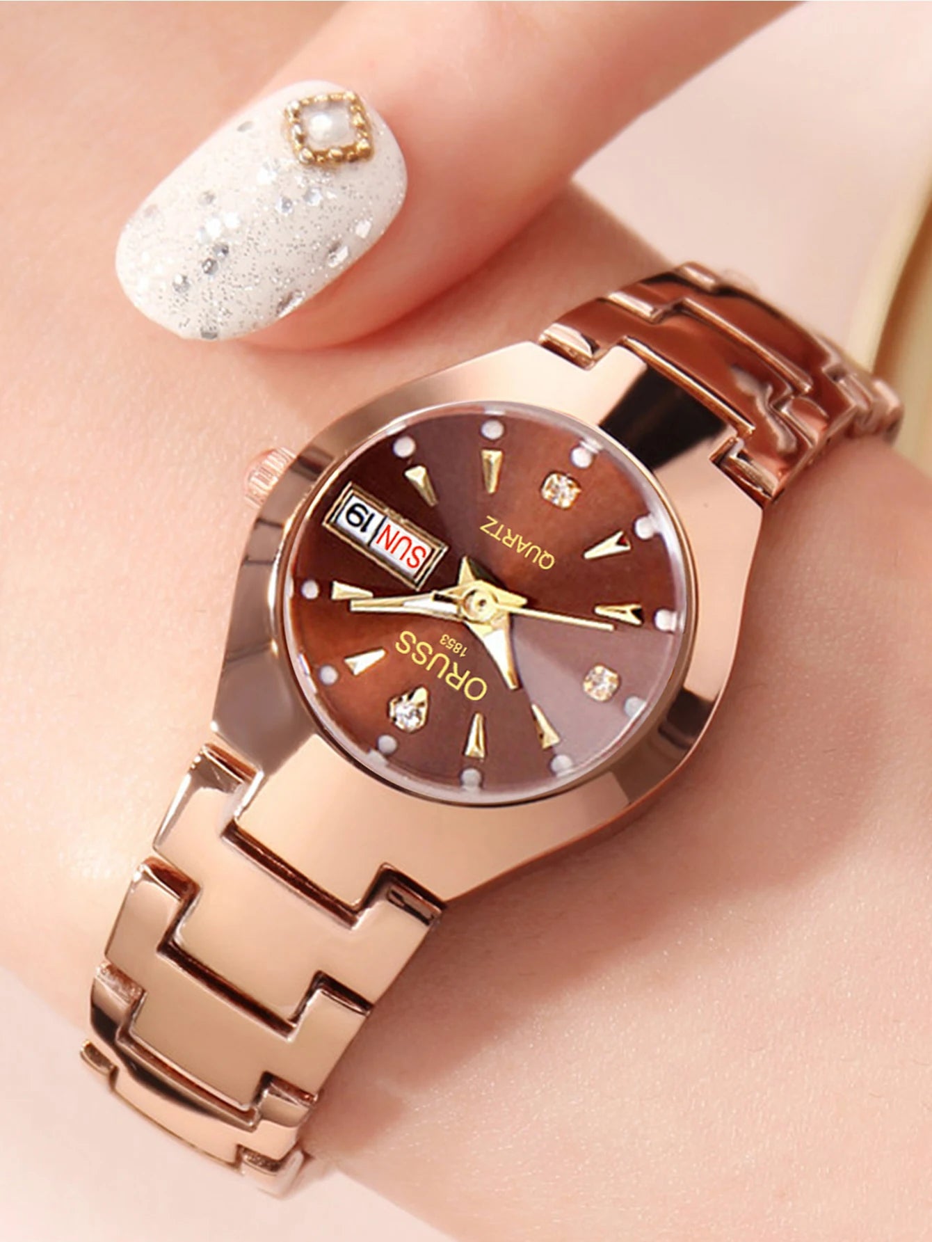 ORUSS-Montre de couple étanche pour hommes et femmes, quartz