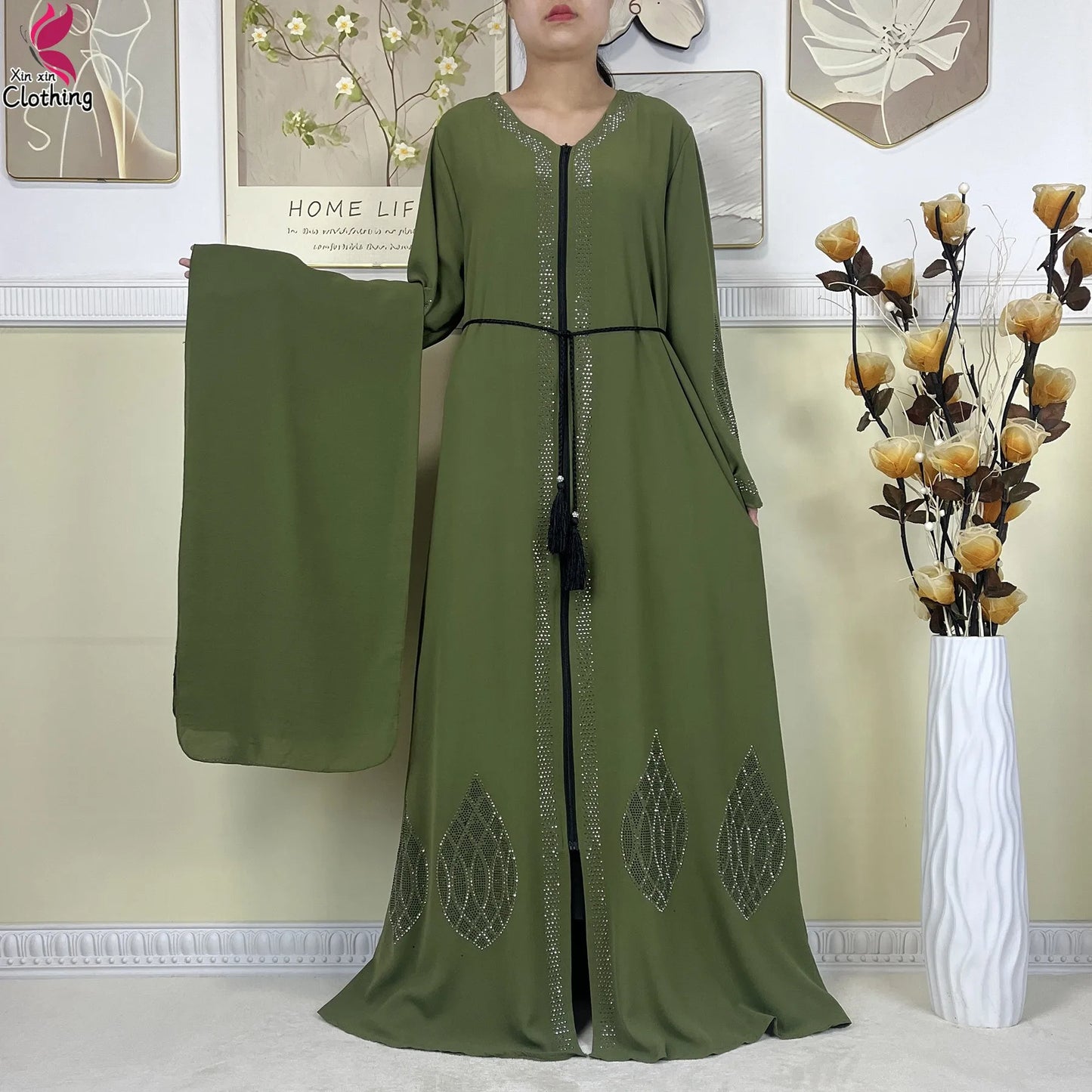 Nouveau Abayas pour femmes Robe à manches longues dubaï