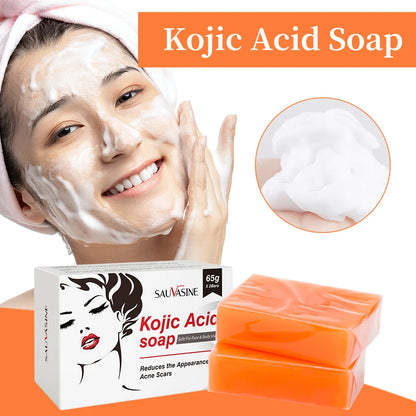 Ensemble de soins pour la peau à l'acide kojique, crème, sérum, nettoyage, savon