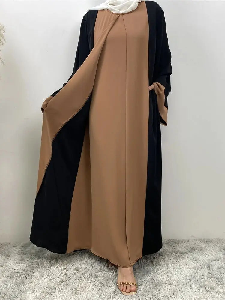 Abaya dubaï luxe épissage faux deux pièces caftan Marocain