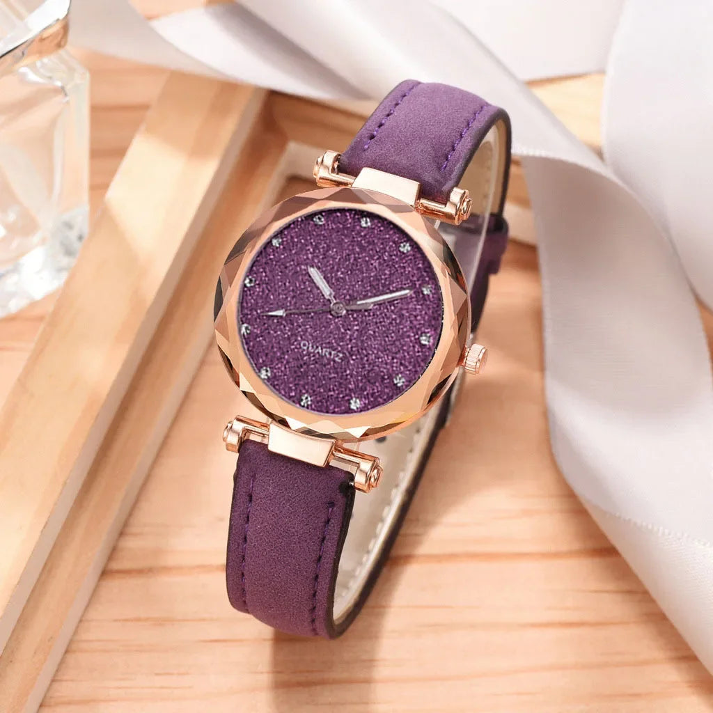 Montre-bracelet ciel étoilé avec biscuits pour femme