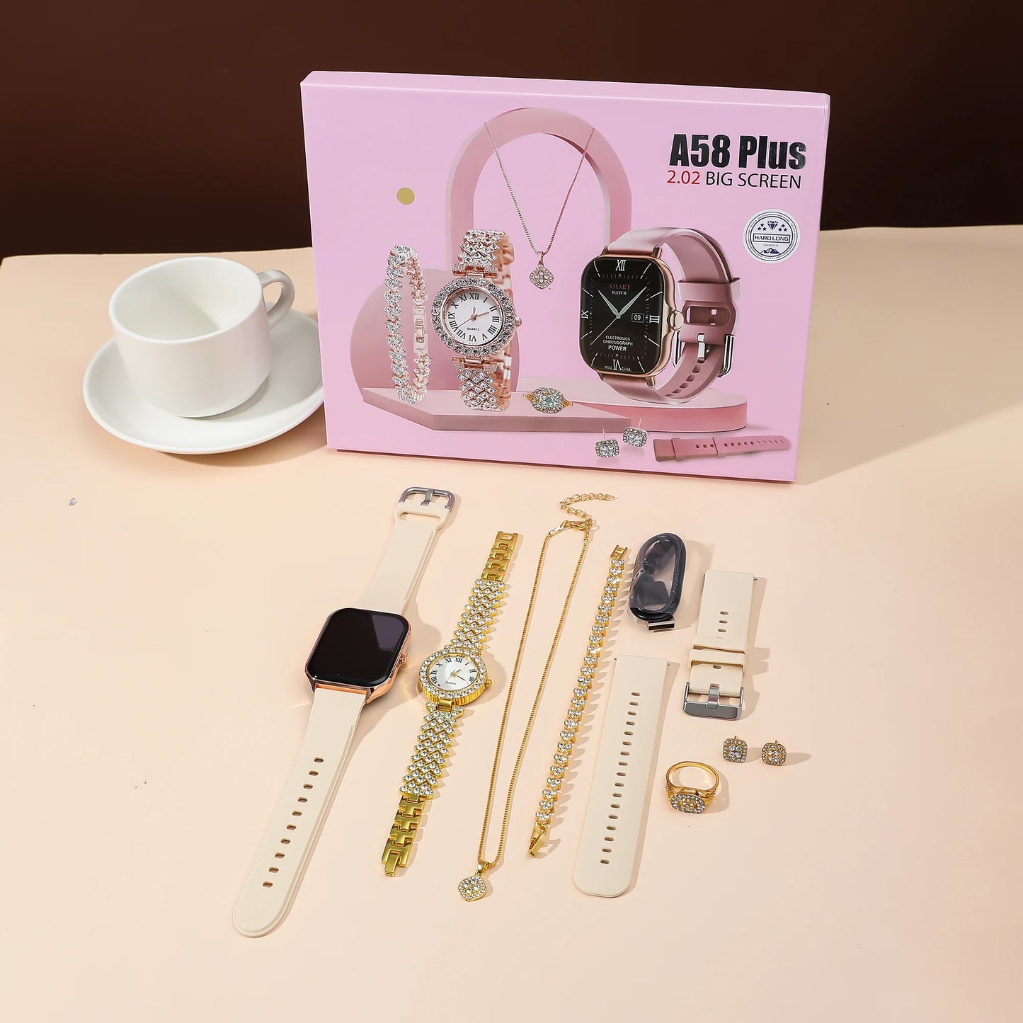 Nouveau ensemble de bijoux pour femmes smartwatch A58 Plus