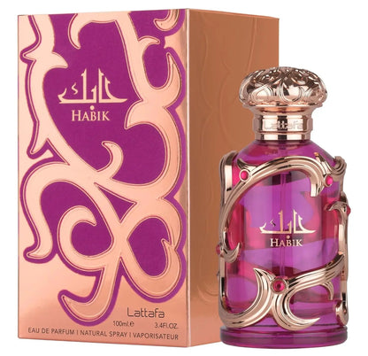Lattafa Habik – Floral, fruité, frais, musclé – pour femme, 3,4 onces / 100 ml