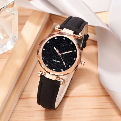 Montre-bracelet ciel étoilé avec biscuits pour femme