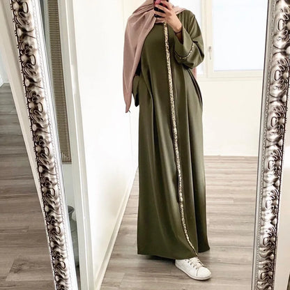 Mode Abaya longue Robe pour les femmes élégant épissure paillettes