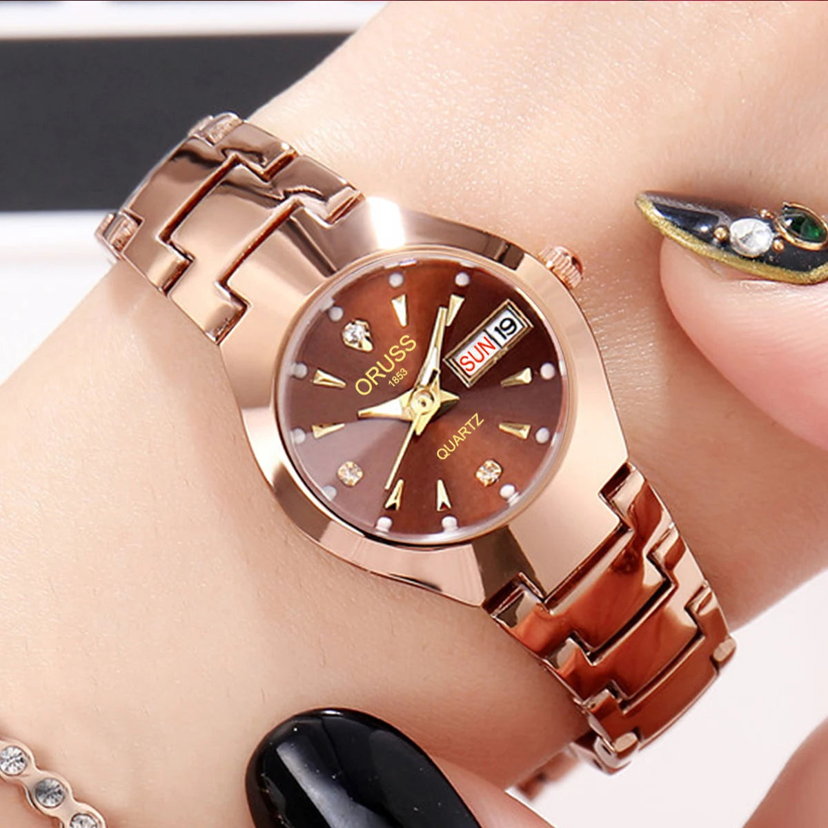 ORUSS-Montre de couple étanche pour hommes et femmes, quartz