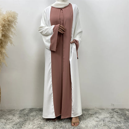 Abaya dubaï luxe épissage faux deux pièces caftan Marocain