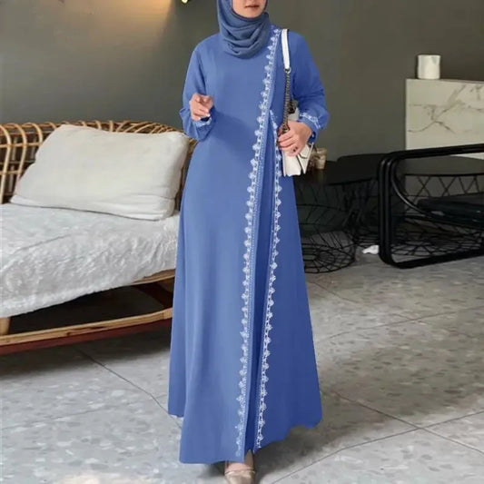 ZANZEA Robe en dentelle à manches longues pour femmes,