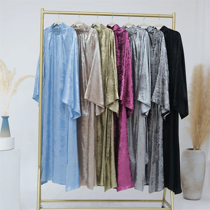 Abaya-Robe de luxe en satin pour femme, caftan kebaya marocain