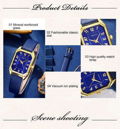 Mode de luxe Carré Femmes Montres Marque Dames Quartz Montre