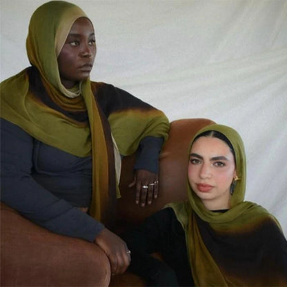 Écharpe en marbre Hijab imprimé aquarelle, Protection solaire douce et respirante