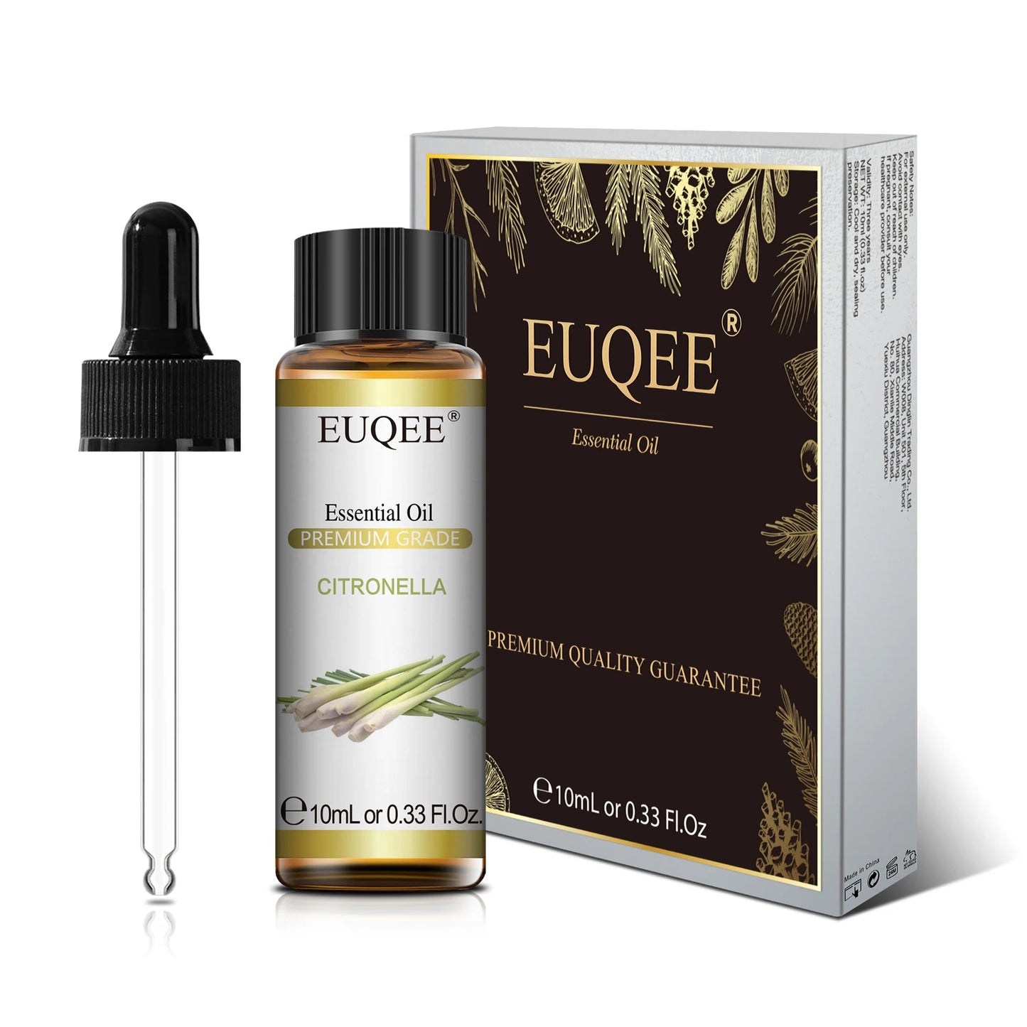 EUQEE-Huile essentielle naturelle pure, Lavande Jasmin Eucalyptus vanille parfum 10ml