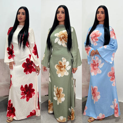 Abaya Robe de soirée imprimée Jalabiya dubaï Caftan