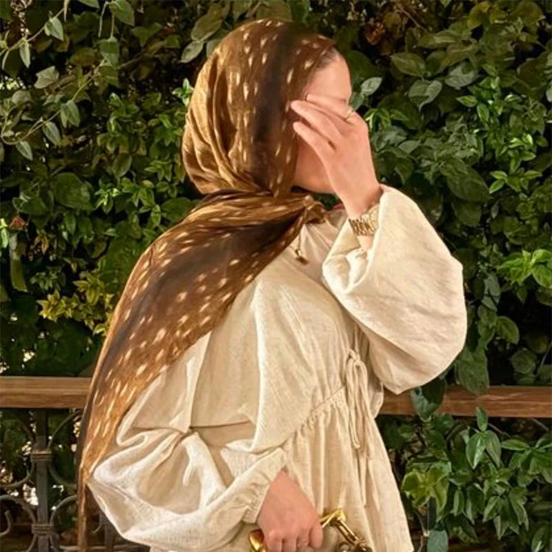 Écharpe en marbre Hijab imprimé aquarelle, Protection solaire douce et respirante