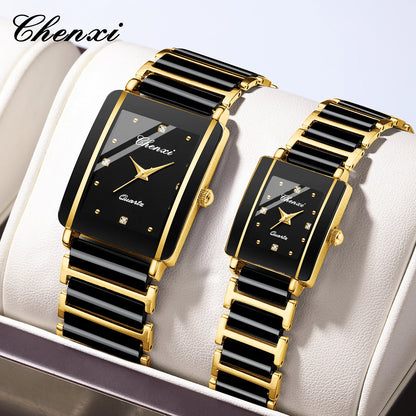 CHENXI 104A Top marque de luxe Couple montre hommes et femmes Imitation bracelet en céramique exquise Date montres relojes para damas