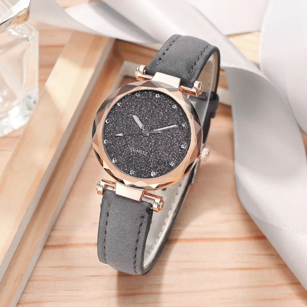 Montre-bracelet ciel étoilé avec biscuits pour femme