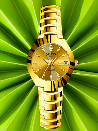 ORUSS-Montre de couple étanche pour hommes et femmes, quartz