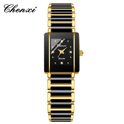 CHENXI 104A Top marque de luxe Couple montre hommes et femmes Imitation bracelet en céramique exquise Date montres relojes para damas