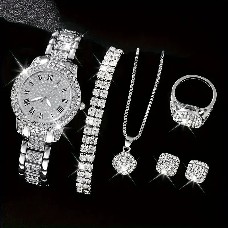 6 pièces ensemble femmes Montre horloge cadran romain marque de luxe Design