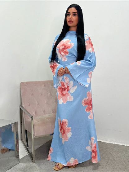 Abaya Robe de soirée imprimée Jalabiya dubaï Caftan