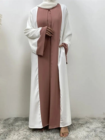 Abaya dubaï luxe épissage faux deux pièces caftan Marocain