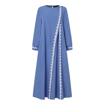 ZANZEA Robe en dentelle à manches longues pour femmes,