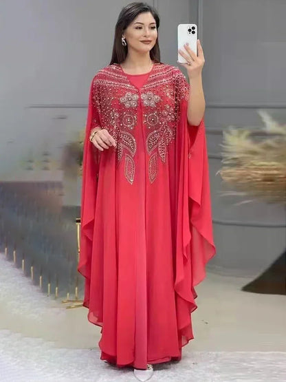 Abayas de Luxe en Mousseline de Soie pour Femme, Boubou, Caftan Marocain, Djellaba