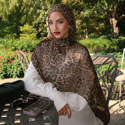 Écharpe en marbre Hijab imprimé aquarelle, Protection solaire douce et respirante