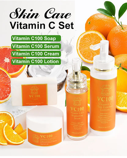 AILKE Ensemble 4 en 1 blanchissant à la vitamine C, peau lisse