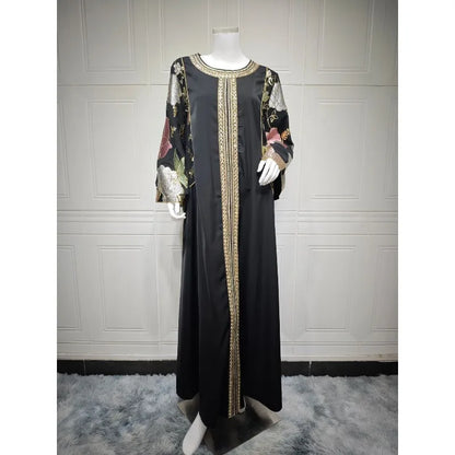 Robe Abaya élégante de Dubaï pour femmes, robe longue brodée pour femmes