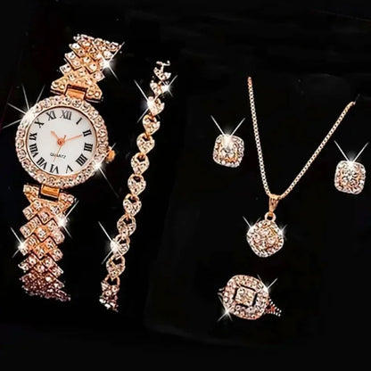6 pièces ensemble femmes Montre horloge cadran romain marque de luxe Design