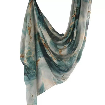 Écharpe en marbre Hijab imprimé aquarelle, Protection solaire douce et respirante