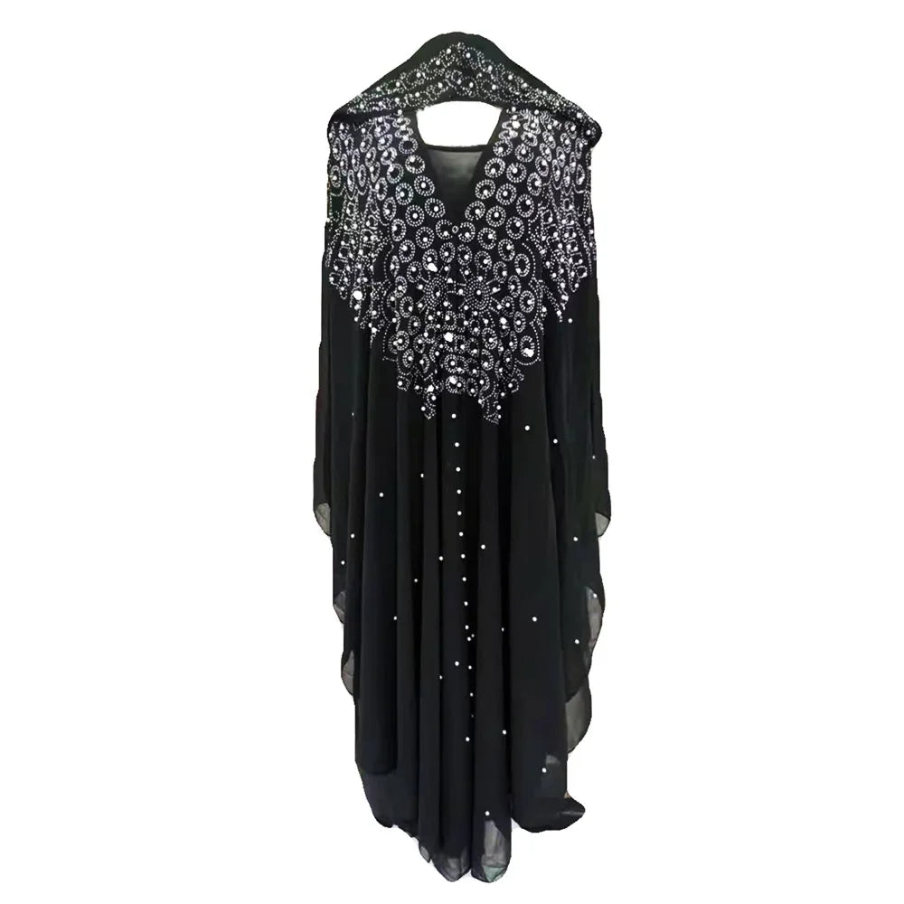 Abaya marocain caftan dubaï robe Maxi à capuche manches chauve-souris