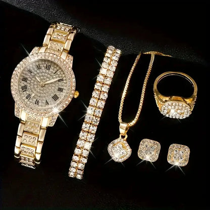 6 pièces ensemble femmes Montre horloge cadran romain marque de luxe Design